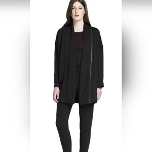 Prairie Underground Black Lagenlook Ditto Cardigan, Rare Fleece, Size Large